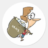 女性のメー運ルバッグステッカー ラウンドシール (正面)