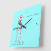 女性のユーモアの時計の上のTouchの時間 スクエア壁時計 (傾斜)