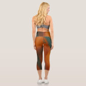 「女性のヨガセットにブラッシュストローク芸術的のデザイン カプリレギンス (裏面)
