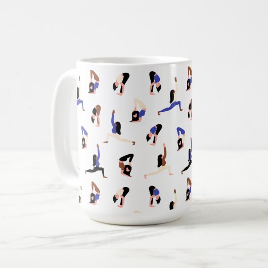 女性のヨガポーズ コーヒーマグカップ (正面左)
