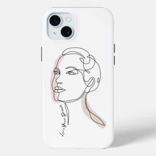 女性のラインアートスケッチ – あなたの夢を生きる Case-Mate iPhoneケース (裏面)