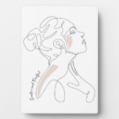 女性のラインアートスケッチ-クリエイティブと実り多い フォトプラーク (正面)