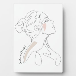 女性のラインアートスケッチ-クリエイティブと実り多い フォトプラーク