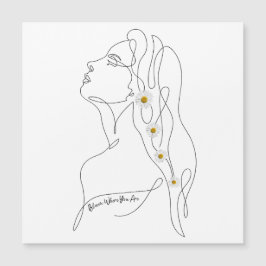 女性のラインアートスケッチ-開花の場所