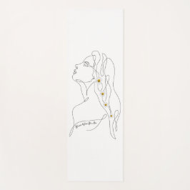 女性のラインアートスケッチ-開花の場所 ヨガマット