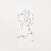 女性のラインアートスケッチ-開花の場所 ヨガマット (裏面)