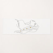 女性のラインアートスケッチ-開花の場所 ヨガマット (正面(横))