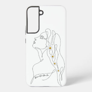 女性のラインアートスケッチ-開花の場所 SAMSUNG GALAXY S22+ケース