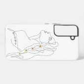 女性のラインアートスケッチ-開花の場所 SAMSUNG GALAXYケース (裏面横)