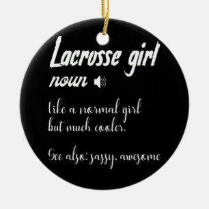 女性のラクロスガール定義LAX セラミックオーナメント