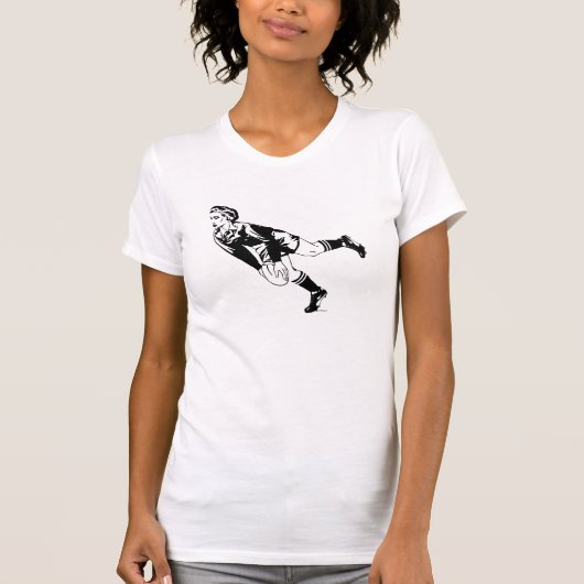 女性のラグビーのパス Tシャツ (正面)