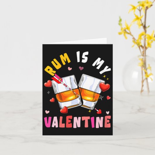 女性のラムは私のバレンタイン ハーツ マッチング ドリンカー カード (黄色い花)