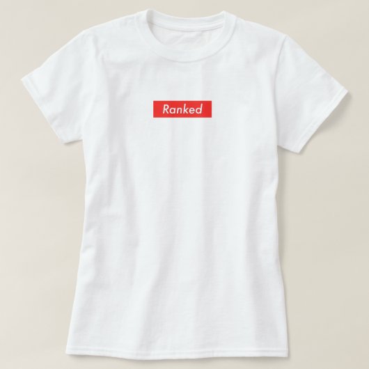 女性のランク付けされた基本的な白いTシャツ Tシャツ (デザイン正面)