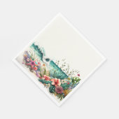 女性のランチョントロピカルペーパーナプキン スタンダードランチョンナプキン (角)