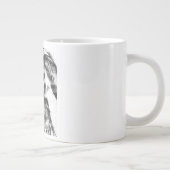 女性のリアルな鉛筆肖像画  ジャンボコーヒーマグカップ (右)