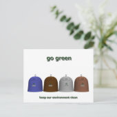 女性のリサイクル（適切な点に注意） ポストカード (スタンド正面)