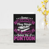 女性のリラックス祖母ポンツーンボートでボートGra カード (黄色い花)