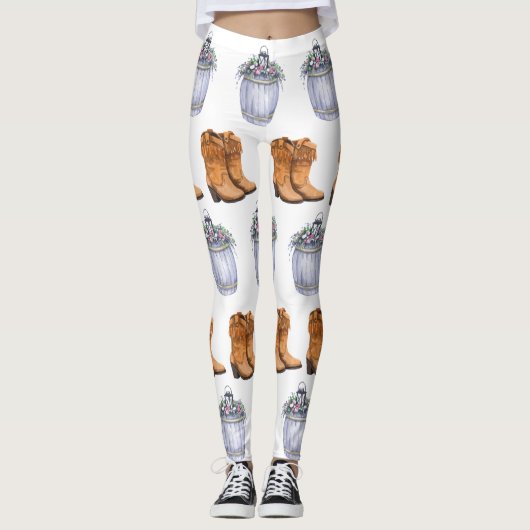 女性のレギンスサマーカントリー結婚式素朴ワット レギンス (正面)