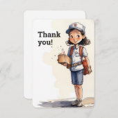 女性のレターキャリア サンキューカード (正面/裏面)