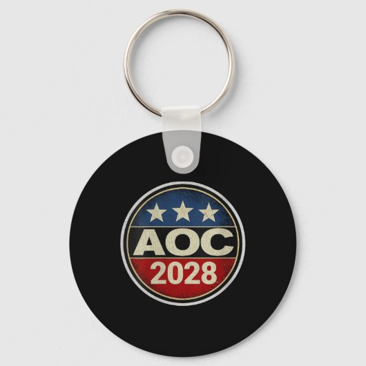 女性のレトロAoc 2028戦い寡頭政治の抗議Resi キーホルダー (正面)