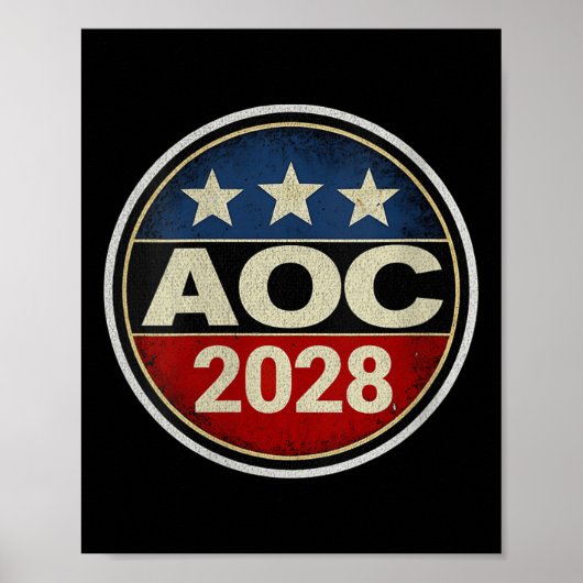 女性のレトロAoc 2028戦い寡頭政治の抗議Resi ポスター (正面)