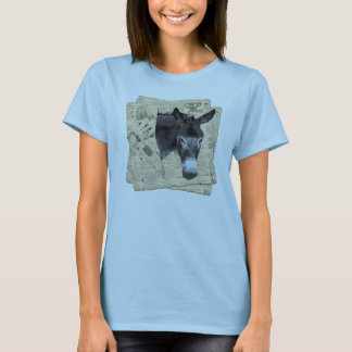 女性のワイシャツのろば Tシャツ
