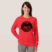 女性のワタリガラスの芸術のワイシャツの女性Crow/ワタリガラスの越えます Tシャツ (正面フル)