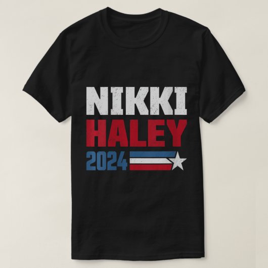女性のヴィンテージニッキー・ヘイリー2024大統領Elec Tシャツ (デザイン正面)