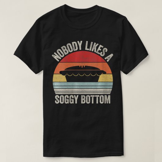 女性のヴィンテージレトロ誰も水っぽい底Bを好まない Tシャツ (デザイン正面)