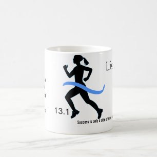 女性の一流の半分のマラソンのマグ コーヒーマグカップ