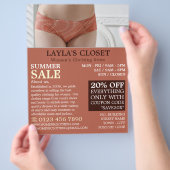 女性の下着、婦人服店の広告 チラシ (手)