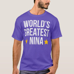 女性の世界で最も偉大なニーナおばあちゃんおもしろいママ Tシャツ