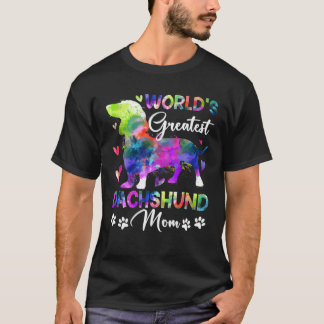 女性の世界最大のダックスカラフルフント Tシャツ