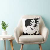 女性の両面ブラック/ホワイト枕 クッション (椅子)