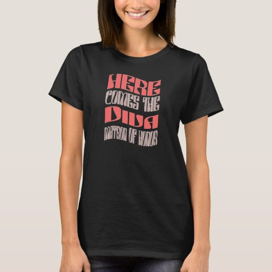 女性の主賓付き添い婦人レトロなバチェラーとお揃い Tシャツ (正面)