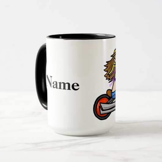 女性の乗馬のオートバイのマグはそれをカスタマイズ! マグカップ (正面左)