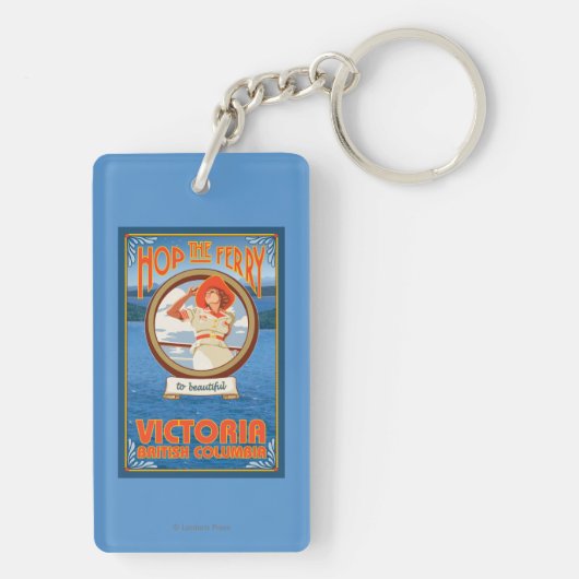 女性の乗馬フェリー-ビクトリア、紀元前にカナダ キーホルダー (裏面)