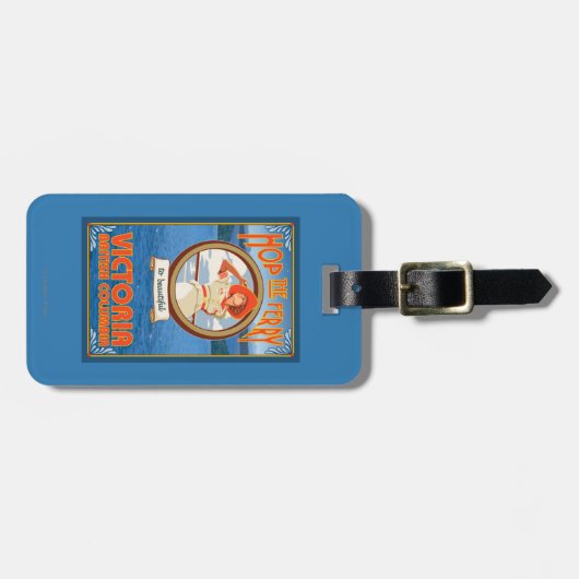 女性の乗馬フェリー-ビクトリア、紀元前にカナダ ラゲッジタグ (正面横)