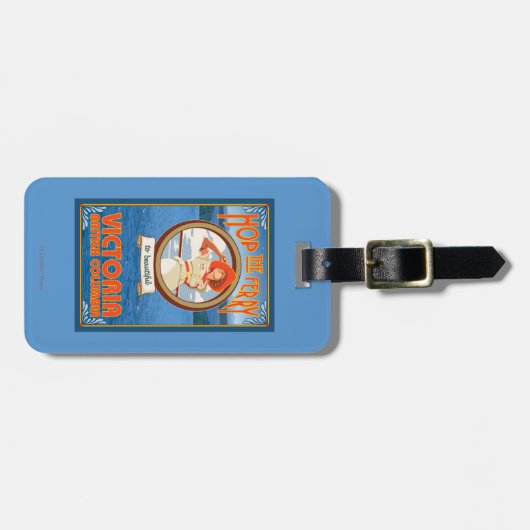 女性の乗馬フェリー-ビクトリア、紀元前にカナダ ラゲッジタグ (正面横)