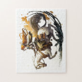 女性の乗馬 ジグソーパズル (縦)