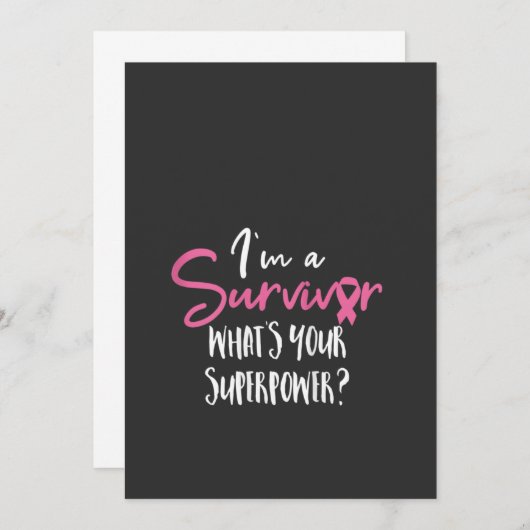 女性の乳がん認識度がん生存者タン 招待状 (正面/裏面)