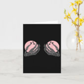 女性の乳がん認識度骨格の手の弓 カード (黄色い花)