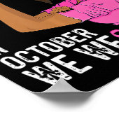 女性の乳がん認識度10月We衣服 ポスター (角)