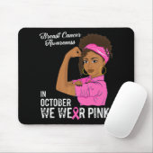 女性の乳がん認識度10月We衣服 マウスパッド (マウス)