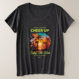 女性の人生の旅元気プラスサイズTシャツ プラスサイズTシャツ