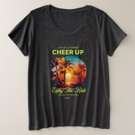 女性の人生の旅元気プラスサイズTシャツ プラスサイズTシャツ (デザイン正面)