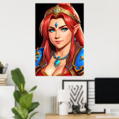 女性の人間の小妖精や小人ハイブリッドポートレート | AI Art ポスター (ホームオフィス)