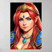 女性の人間の小妖精や小人ハイブリッドポートレート | AI Art ポスター (正面)