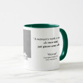 女性の仕事のコーヒー・マグ、女性は世界を引張ります マグカップ (正面右)