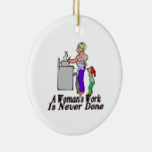 女性の仕事は決して行われません セラミックオーナメント (右)